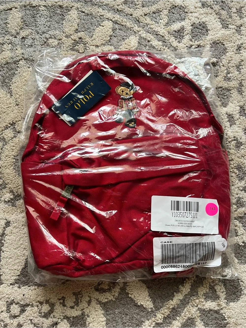 NWT❤️Polo Ralph Lauren Kids Canvas Polo Bear Backpack - Classic School Backpack